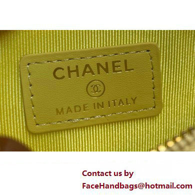 Chanel Grained Calfskin  &  Gold-Tone Metal Zip Coin Purse AP2061 Yellow 2025